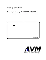 AVM evolution m3ng Operating Instructions Manual preview