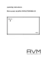 Предварительный просмотр 1 страницы AVM EVOLUTION MA3.2S Operating Instructions Manual