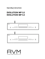 AVM EVOLUTION MP 3.2 Operating Instructions Manual preview