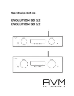 Preview for 1 page of AVM EVOLUTION SD 3.2 Operating Instructions Manual