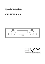 AVM OVATION A 6.2 Operating Instructions Manual preview