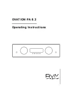 Preview for 1 page of AVM OVATION PA 8.3 Operating Instructions Manual