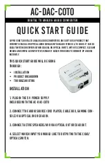 Предварительный просмотр 1 страницы AVPro Edge AC-DAC-COTO Quick Start Manual