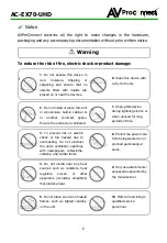 Preview for 5 page of AVProConnect AC-EX70-UHD User Manual