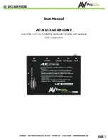 Preview for 1 page of AVProEdge AC-DA12-AUHD-GEN2 User Manual