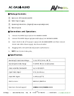 Preview for 6 page of AVProEdge AC-DA14-AUHD User Manual