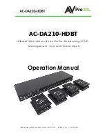 Предварительный просмотр 1 страницы AVProEdge AC-DA210-HDBT Operation Manual