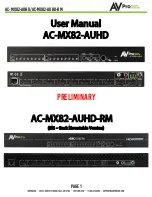 Предварительный просмотр 1 страницы AVProEdge AC-MX82-AUHD User Manual