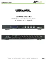 AVProEdge AC-MX88-UHD-GEN2 User Manual предпросмотр