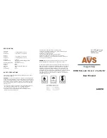 Предварительный просмотр 1 страницы AVS AHDEXD30 User Manual