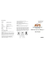 AVS AHDEXT70 User Manual предпросмотр