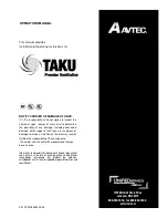 Avtec TAKU Premier Ventilation Operator'S Manual preview