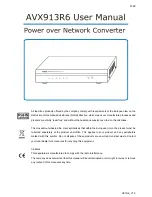 Preview for 1 page of Avtech AVX913R6 User Manual