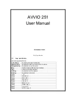 Avvio 251 User Manual предпросмотр