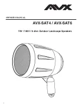 Предварительный просмотр 1 страницы AVX AVX-SAT4 Owner'S Manual