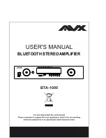 AVX BTA-1000 User Manual предпросмотр