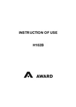 Award H102B Instructions Of Use предпросмотр