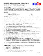 AWID Sentinel-Prox KP-6840 Reader Installation Sheet preview