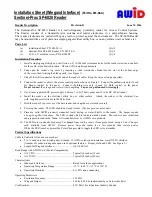 AWID Sentinel-Prox SP-6820 Reader Installation Sheet preview