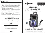 Предварительный просмотр 1 страницы Axess 15” MEGA BLAST Manual