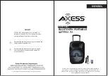 Preview for 5 page of Axess PABT 6007 Manual