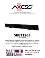 Предварительный просмотр 1 страницы Axess SBBT1203 User Manual