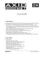 Axio MET ax-585b User Manual preview