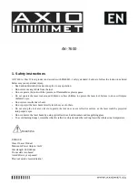 Preview for 1 page of Axio MET AX-7600 Instructions Manual