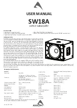 Preview for 1 page of Axiom SW18A User Manual