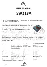 Предварительный просмотр 1 страницы Axiom SW218A User Manual