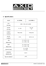 Предварительный просмотр 3 страницы AXIOMET AX-3005DBL Instruction Manual