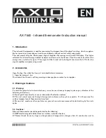 Предварительный просмотр 1 страницы AXIOMET AX-7540 Instruction Manual