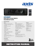 Preview for 1 page of Axis Car Audio AX1803BT Instruction Manual