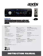 Предварительный просмотр 1 страницы Axis Car Audio BA1505 Instruction Manual