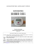 Preview for 1 page of Axis Industries QALCOMATIC FLOW C Technical Description, Installation And User Manual