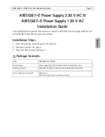 Preview for 5 page of Axis 120 V AC Installation Manual