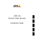 Предварительный просмотр 1 страницы Axis 292 Installation Manual