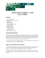 Axis ACE User Manual preview