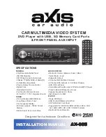 Axis AX-905 Installation Manual preview