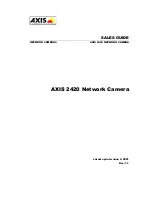 Предварительный просмотр 1 страницы Axis AXIS 2420 W/Lens Sales Manual