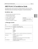 Preview for 3 page of Axis AXIS P3304-V Installation Manual