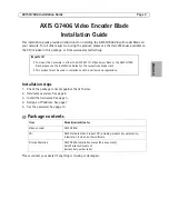 Preview for 3 page of Axis AXIS Q7406 Installation Manual