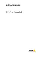 Предварительный просмотр 1 страницы Axis F1004 Installation Manual