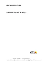 Preview for 1 page of Axis F8205 Installation Manual