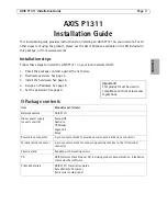 Предварительный просмотр 3 страницы Axis P1311 Installation Manual