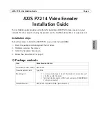 Preview for 7 page of Axis P7214 Installation Manual