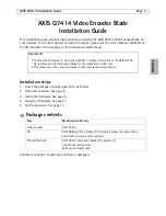 Preview for 5 page of Axis Q7414 Installation Manual