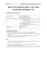 Предварительный просмотр 32 страницы Axis T8126 High PoE 12V Installation Manual