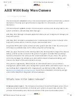 Preview for 2 page of Axis W100 User Manual