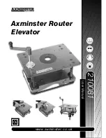 Axminster Router Elevator User Manual preview